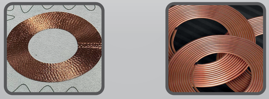 Comparison of inductive fiber coils against solid copper coils