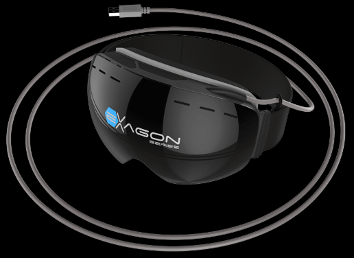 The Exagon Brain goggles and headphones